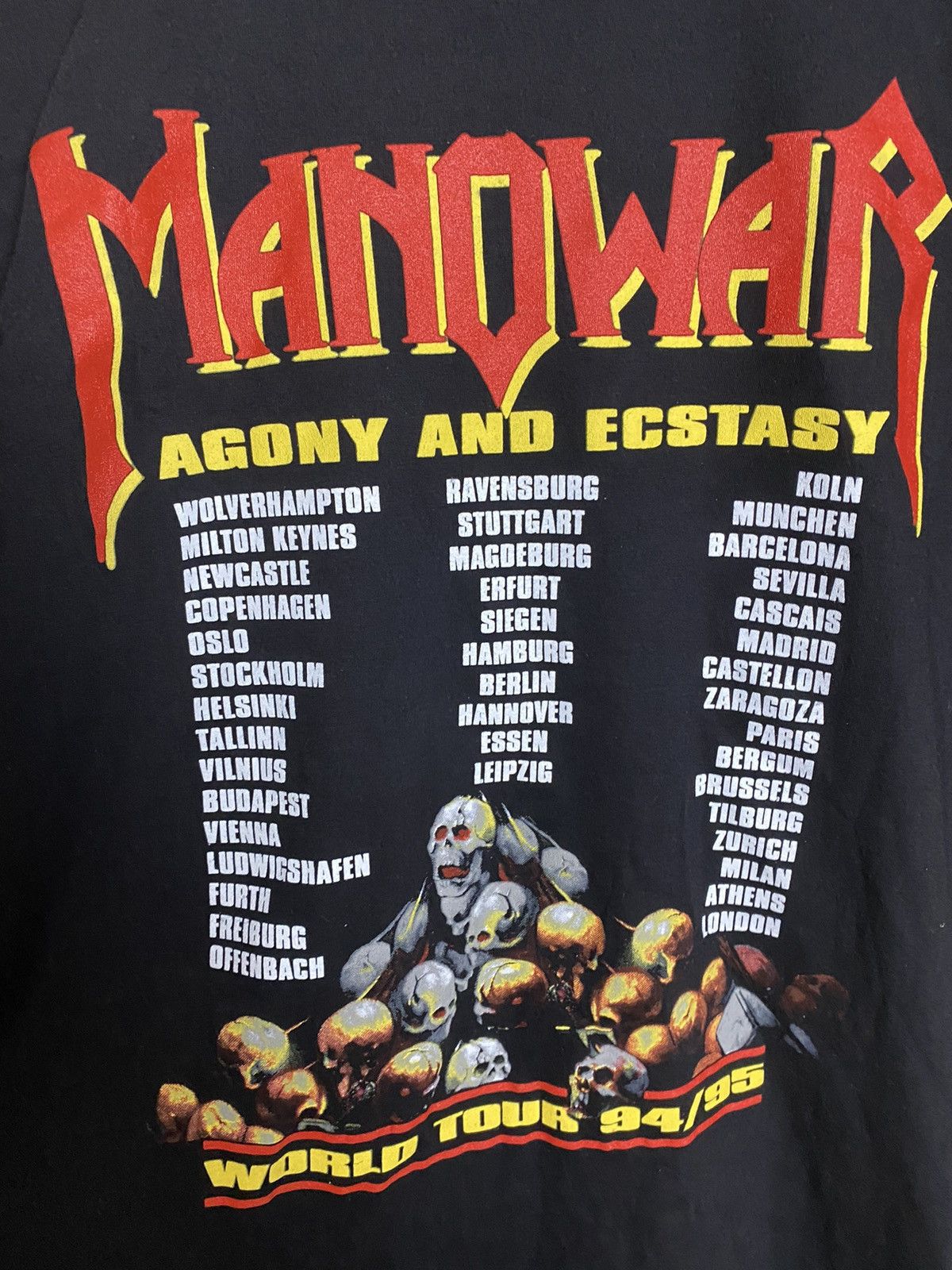 Vintage Euro 90s Manowar World Tour Tshirt - 4