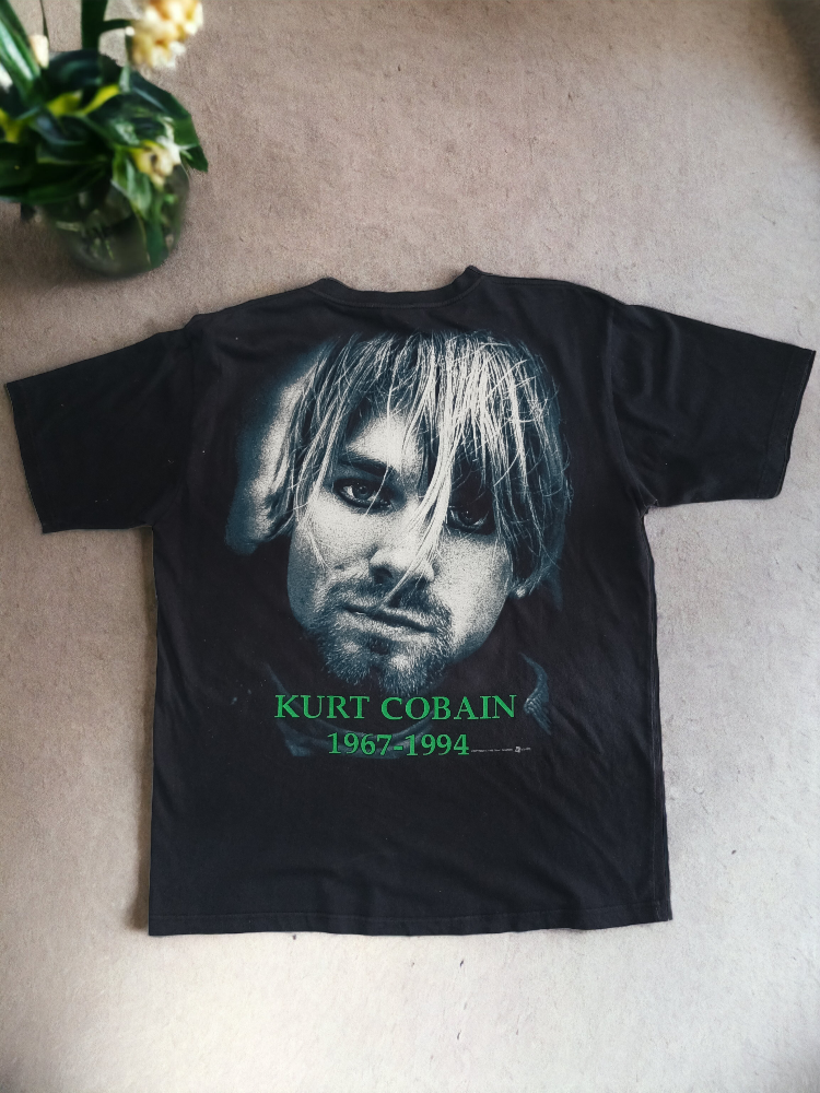 Rare🔥 Vintage 1998 Kurt Cobain Big Print Front & Back Face Nirvana Memorial Tee - 3
