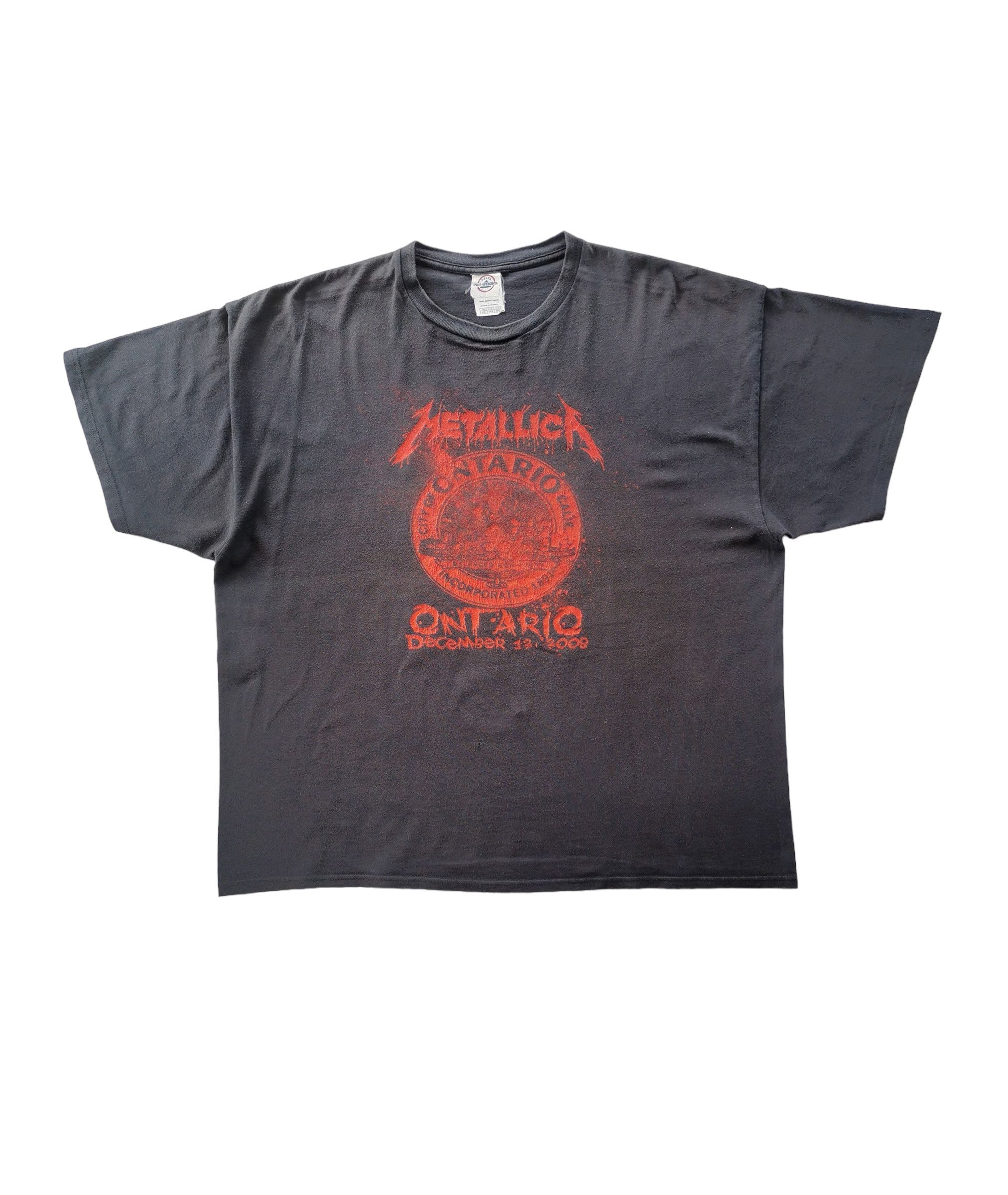 Vintage Metallica Band Ontario Tour 2008 Tshirt - 1