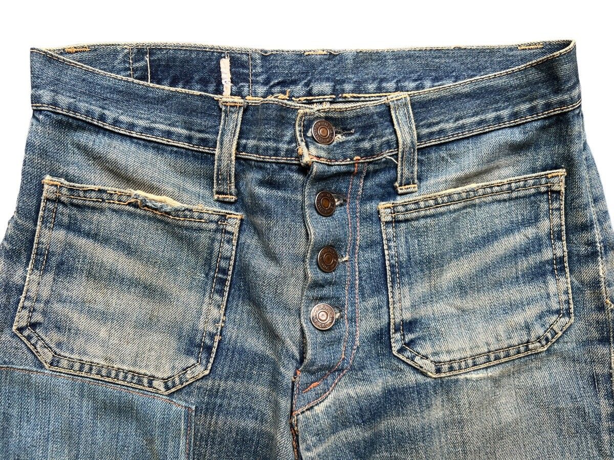 Hype - Vintage 80s Edwin Bushpant Patchwork Distressed Flare Jeans - 7