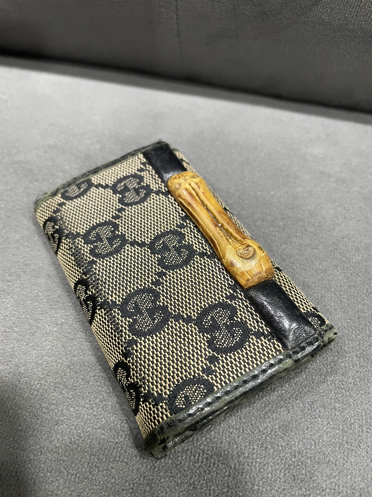 Authentic GUCCI GG Bamboo Key Case Holder - 3