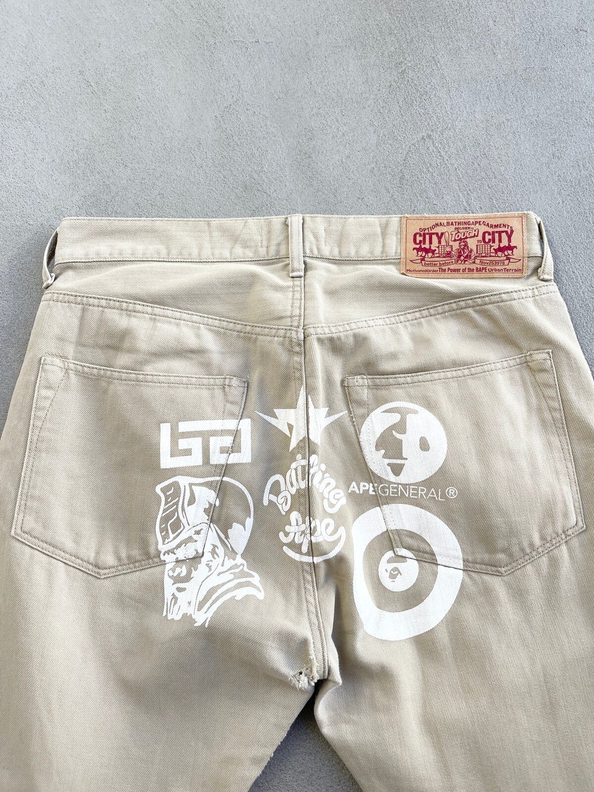 Bape Archival Logos Khaki Jeans - 2