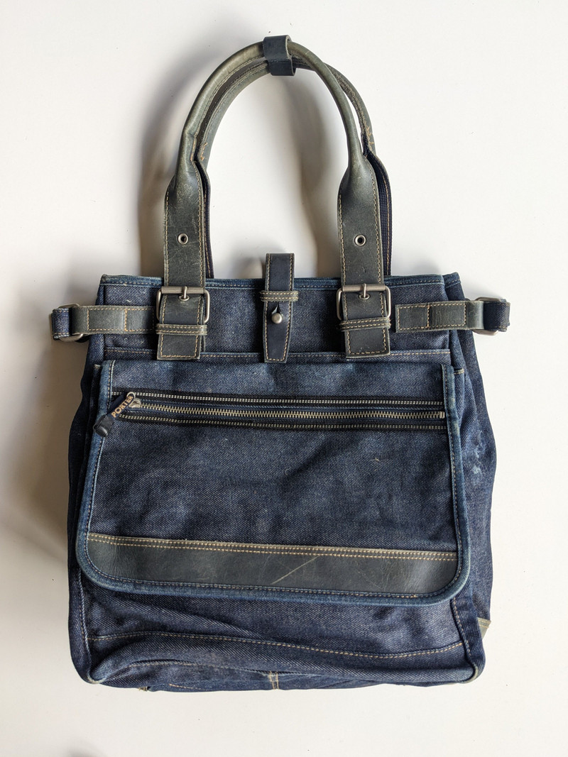 Porter denim tote bag leather - 1