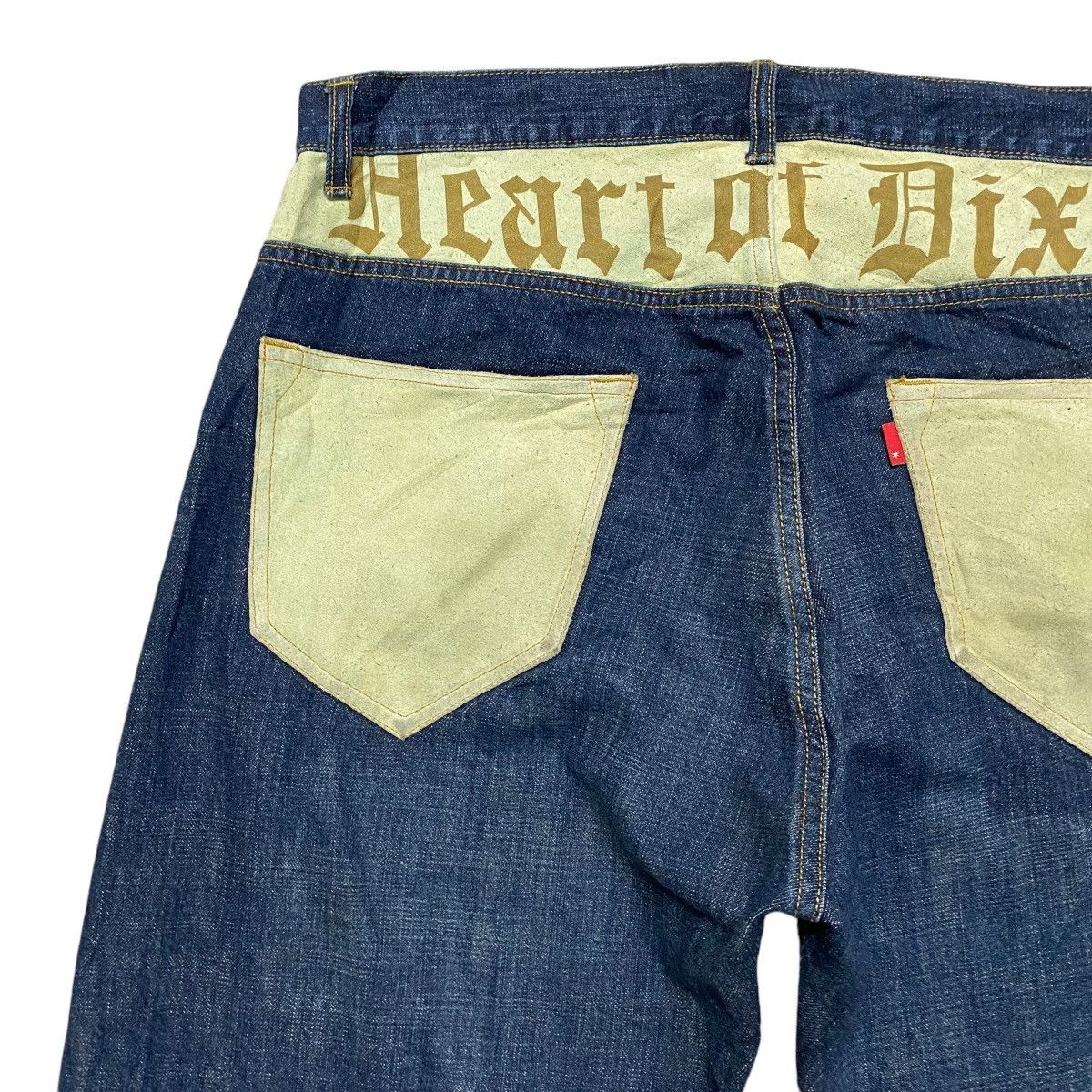 'HEARTS OF DIXIE' Cootie Denim Jeans Leather Pocket - 10