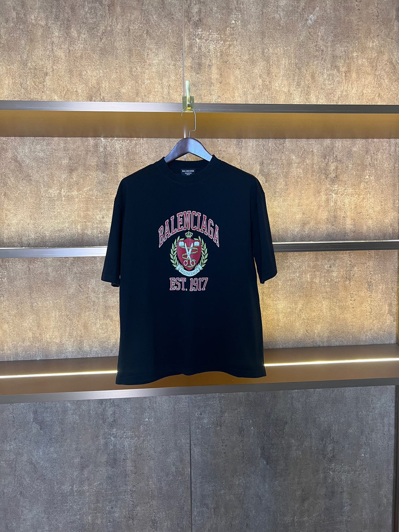 Balenciaga Oversized T-Shirt 'Marine Blue/Red'  - 1