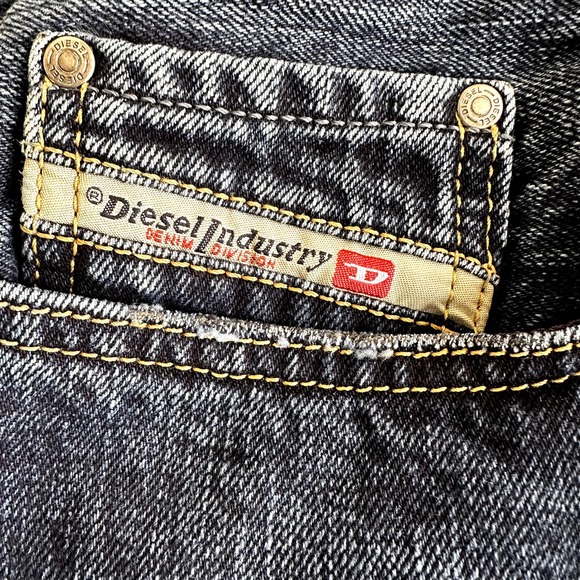 Diesel Quratt Straight Leg Jeans Dark Wash Snap Button Fly 100% Cotton 40x34 - 4