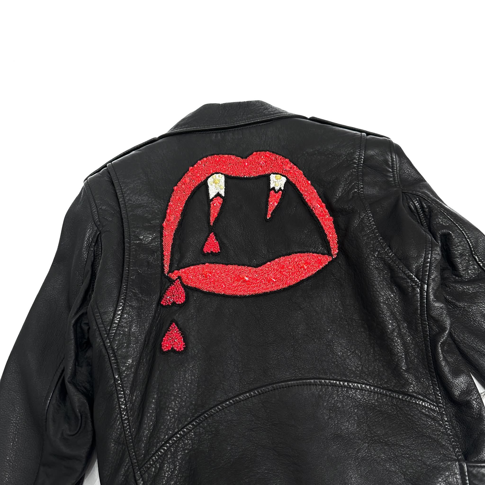 HEDI SLIMANE X SAINT LAURENT BLOOD LUSTER BIKER LEATHER JACKET F36 - 5