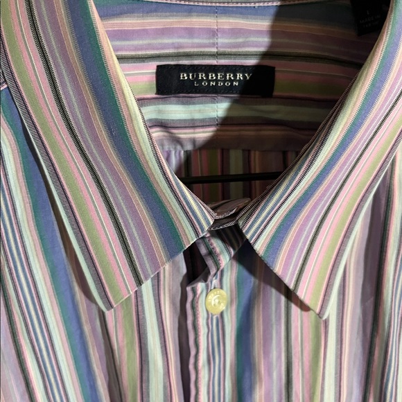 Burberry London Purple Multi Striped Shirt Vintage - 4