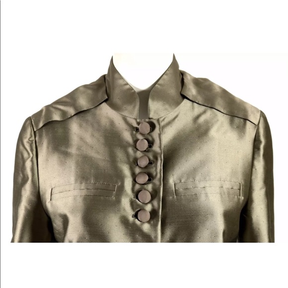 VALENTINO Metallic Pewter Belted Coat - 2