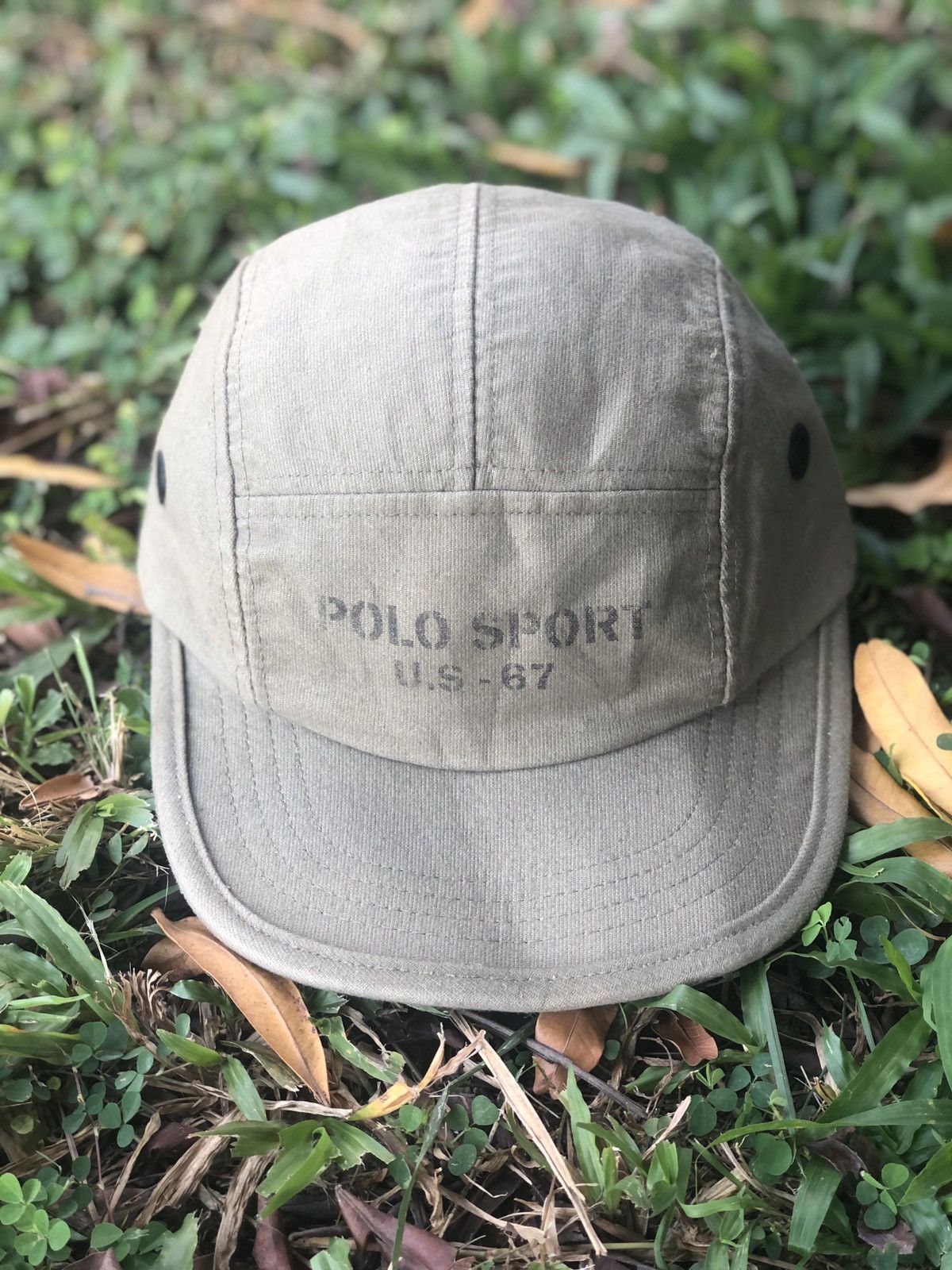 🇺🇸 Polo Ralph Lauren Sport 5 Panel U.S 67 Military Hat Rare - 1