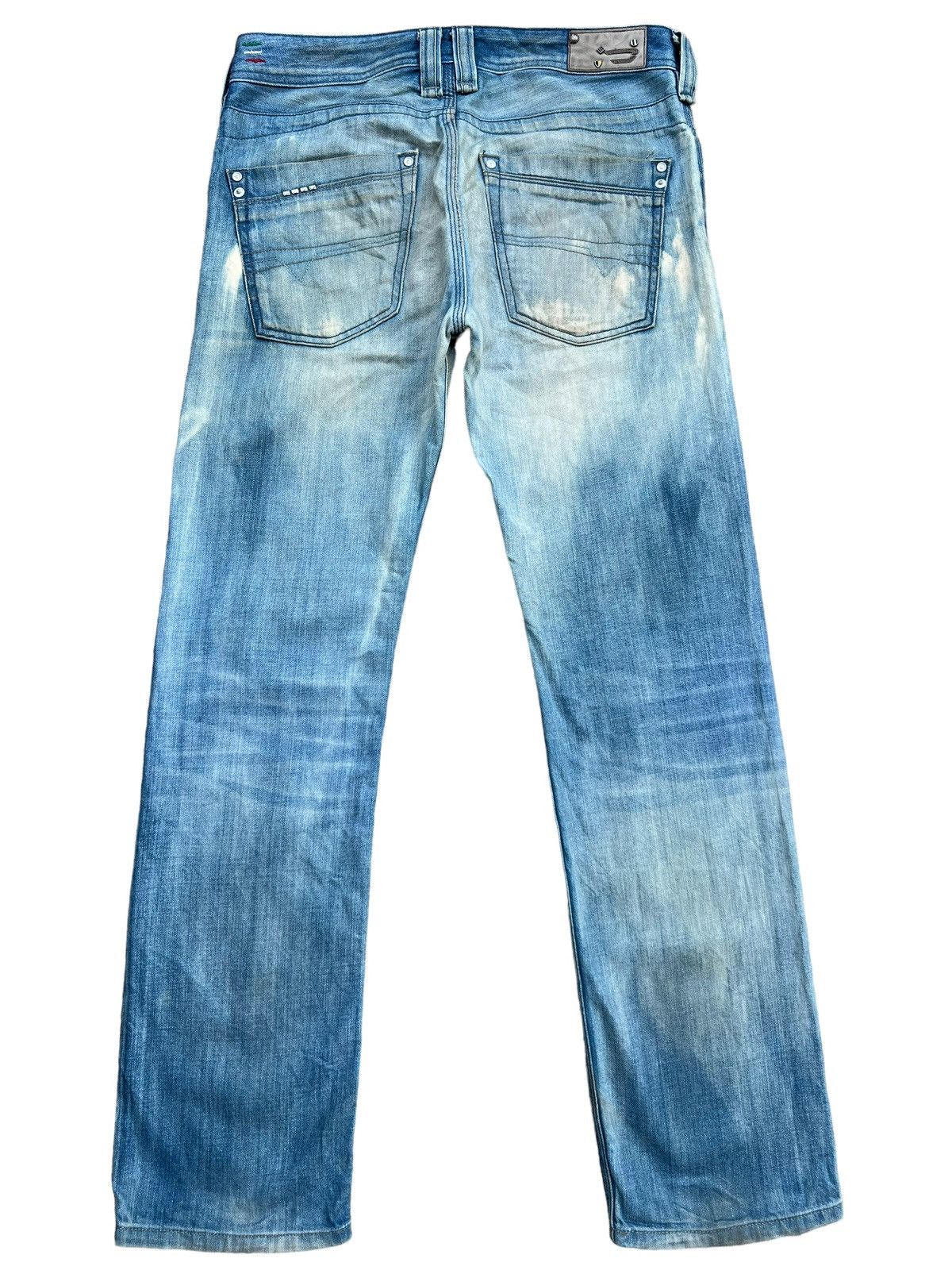 Vintage Diesel Leather Faded Distressed Denim Jeans 32x31 - 3