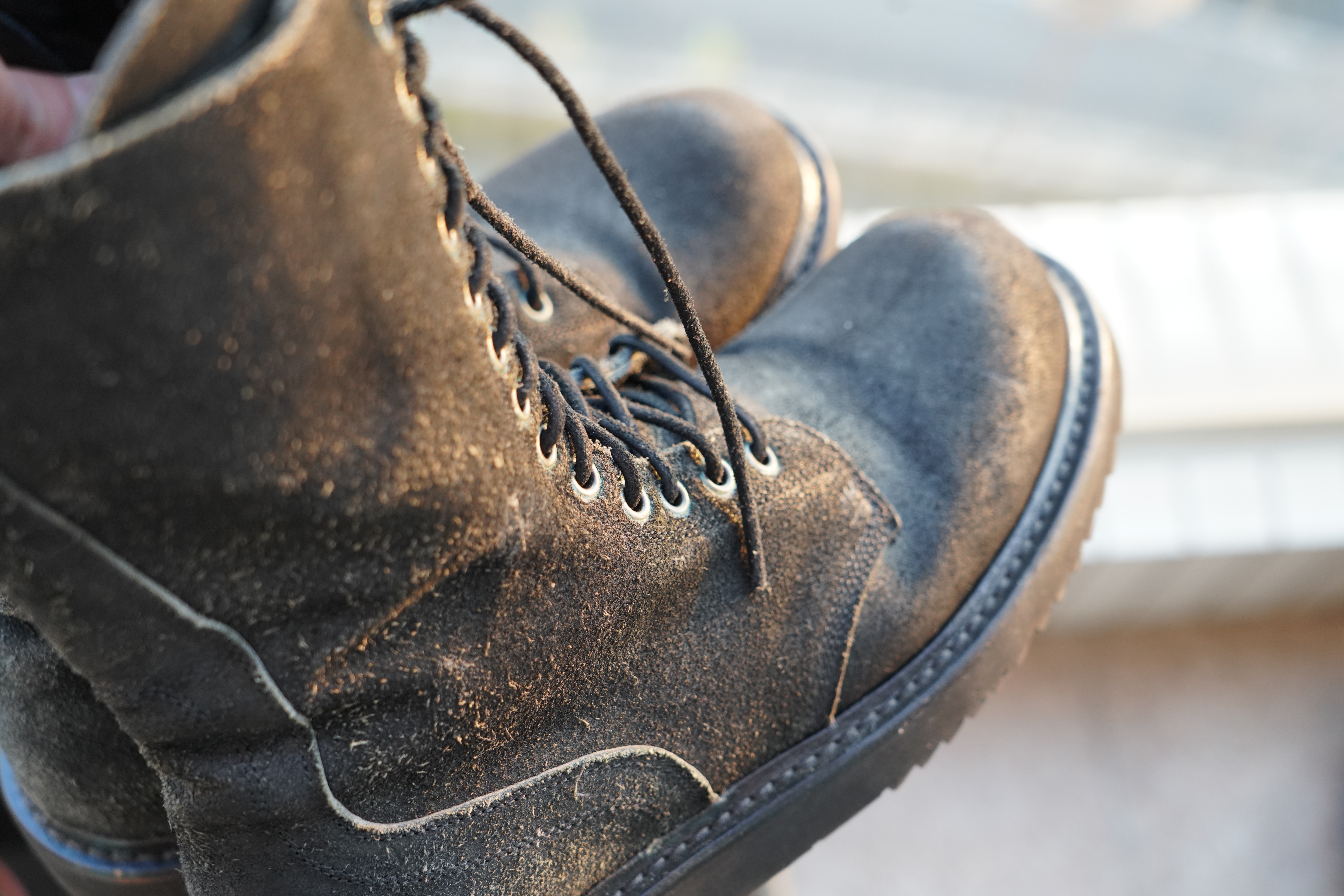 Reverse Leather Combat Boots - 1