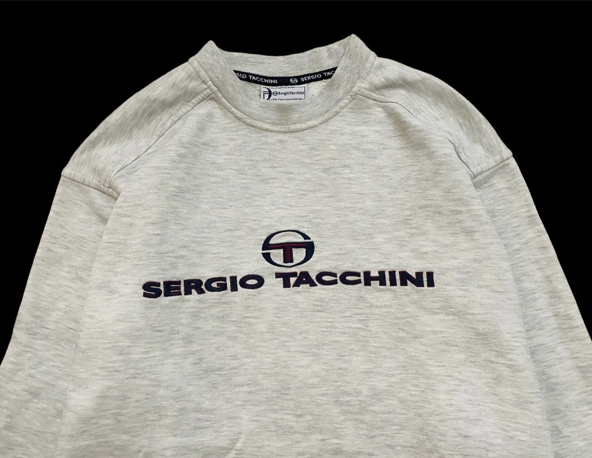 Sergio Tacchini Sweatshirt Big Logo Vintage Grey Italy - 2