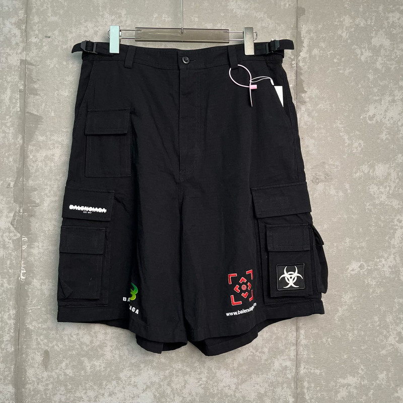 Balenciaga Black Cargo Shorts - 1