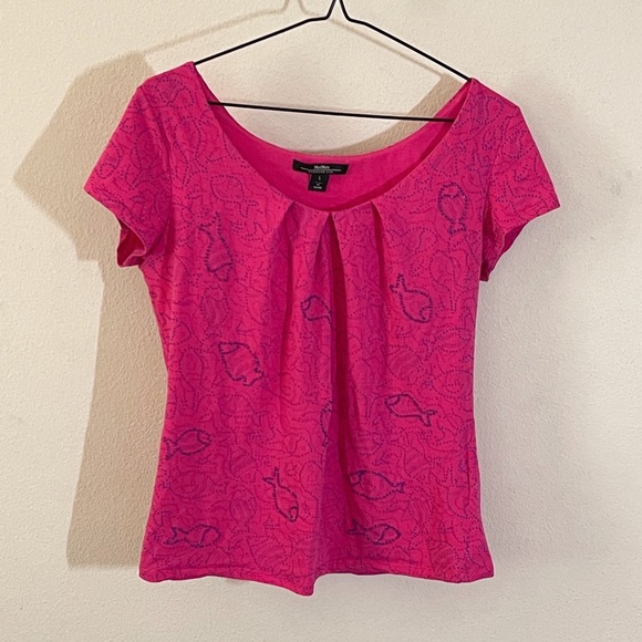 MaxMara - VTG Y2K Max Mara Beaded Barbiecore Fish Tee Weekend line - 4