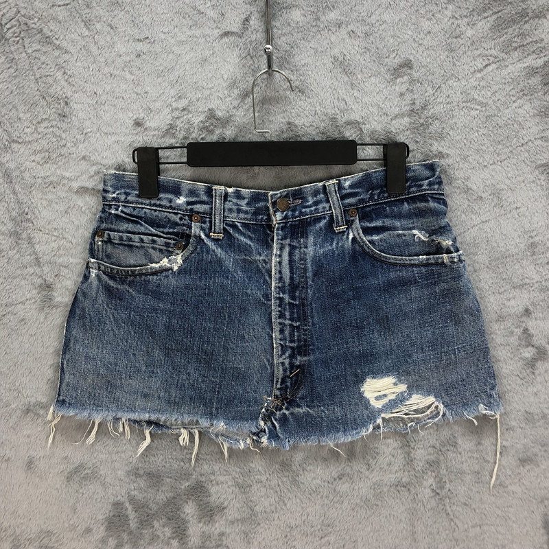 TRASHED🔥 LEVIS BIG E JEANS MINI SKIRT #5083-40 - 1