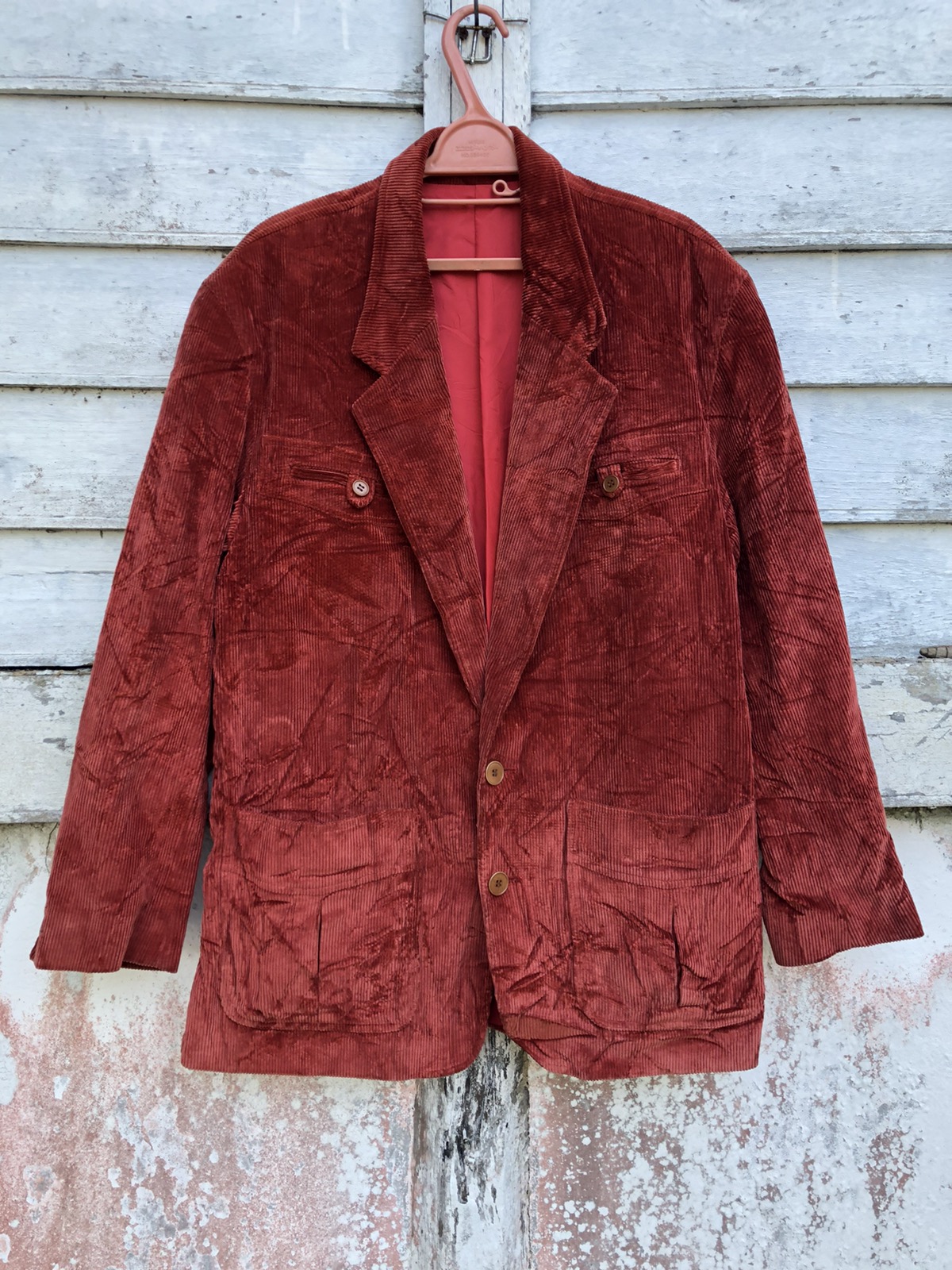 Vintage - Vintage Kenzo Corduroy Tailored Red Jacket - 1