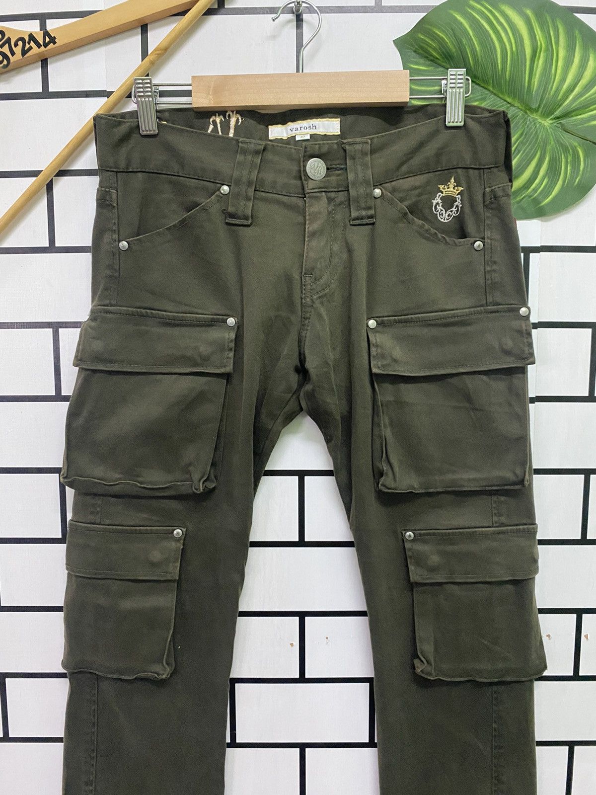 Japanese Brand - VAROSH Japan Low Rise Green Tactical Cargo Trousers - 4