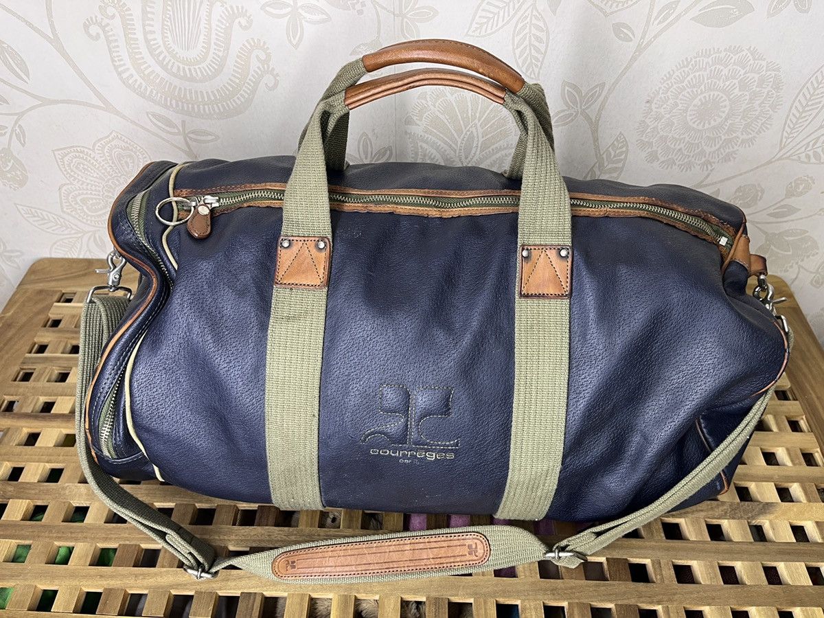Vintage - Courreges Spellout Leather Duffel Bag Made In Italy - 2