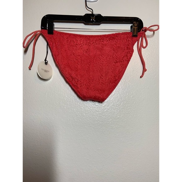 Tularosa Bikini Bottom NWT Swim Crotchet Bikini Knit Coral Red Large - 5