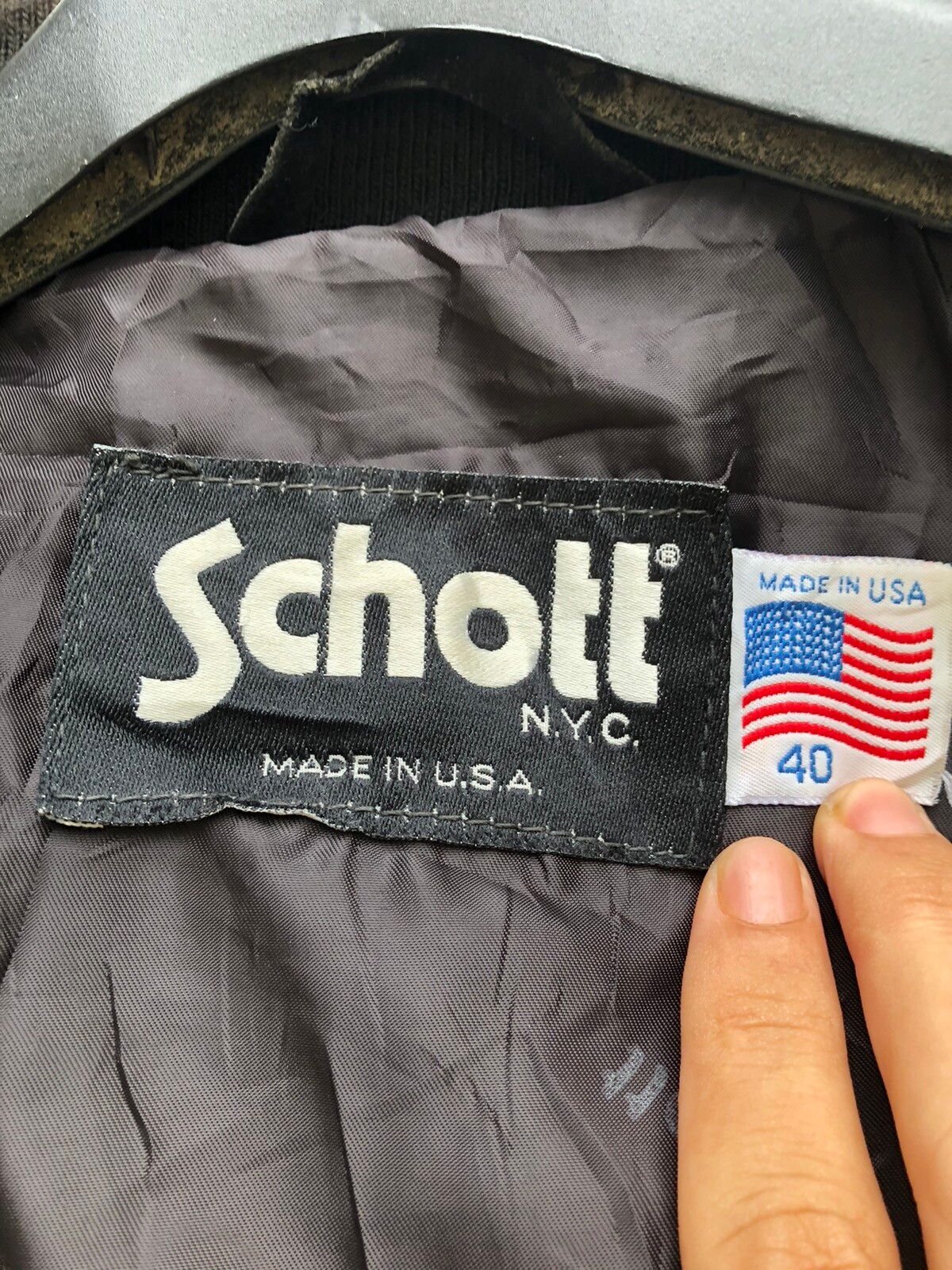 Vintage Schott Black Suede Leather Jacket - 9
