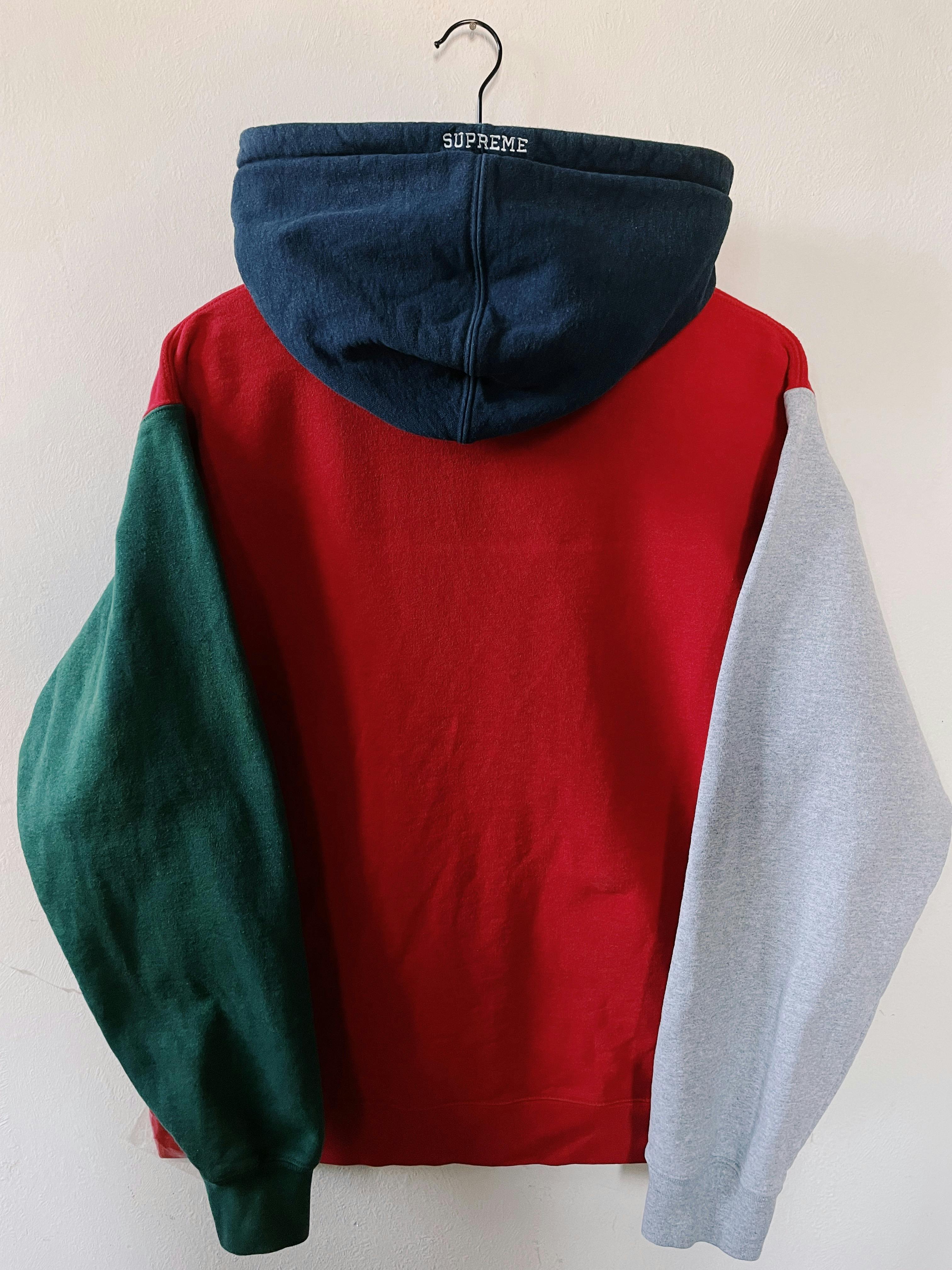 Supreme S Logo Colorblocked Hoodie Grey / Red / Green / Navy - 2