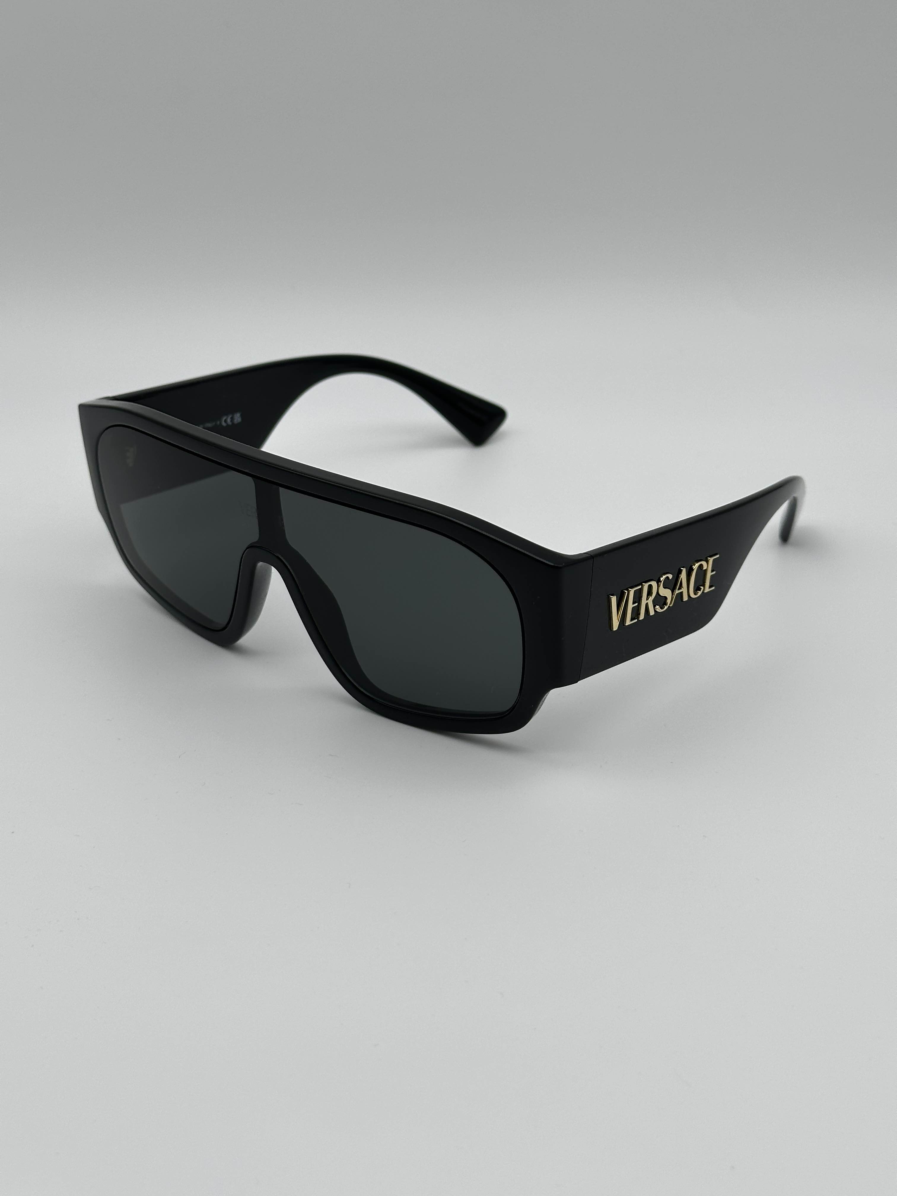 BRAND NEW VERSACE VE4439 GB1/87 Black/Dark Grey Unisex Sunglasses - 1