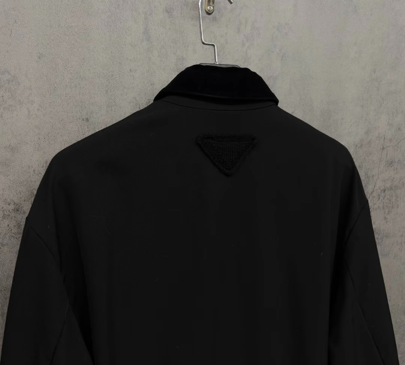 Prada new velvet wool triangle logo zipper jacket - 3