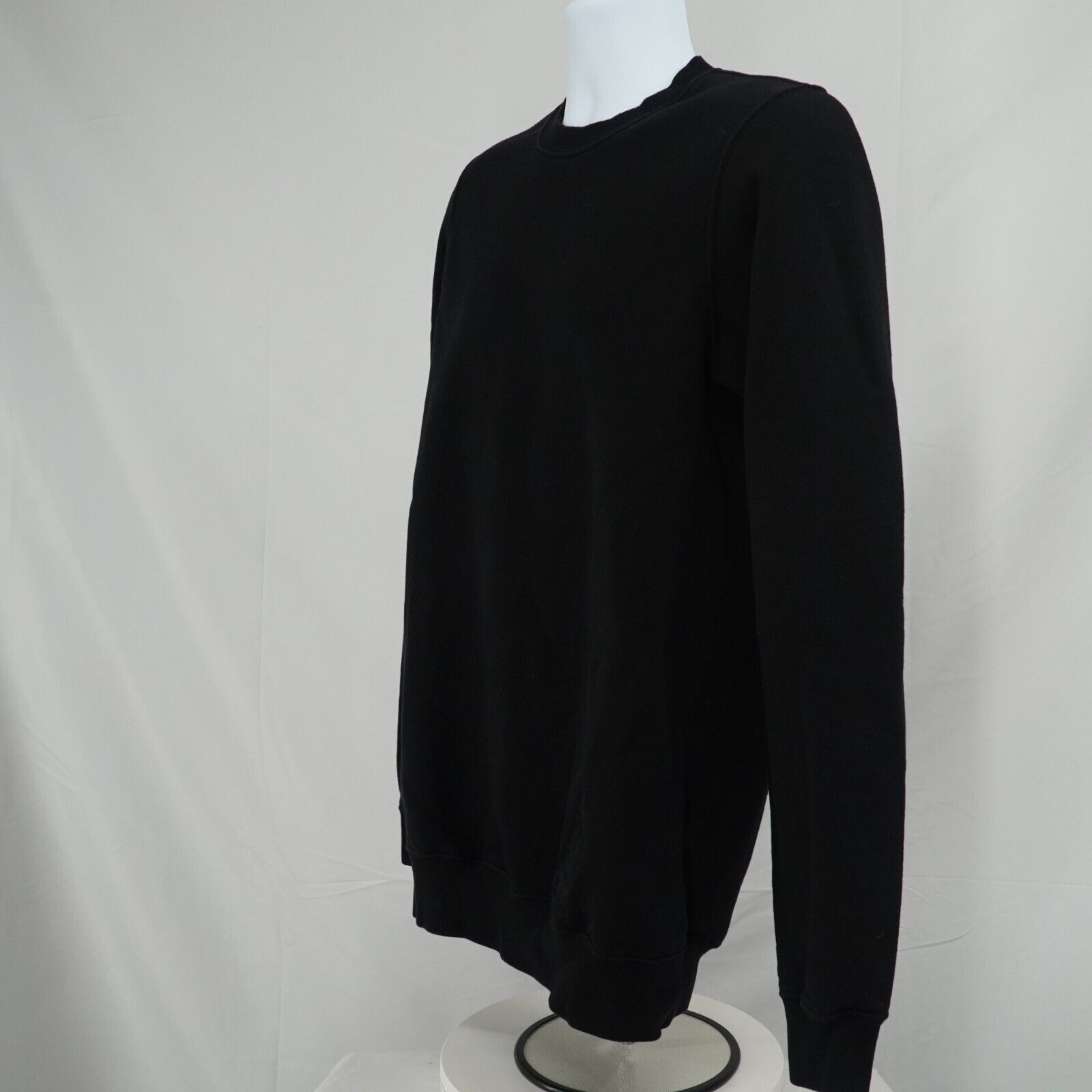 Black Crew Neck Long Sleeve Shirt Cotton - 17