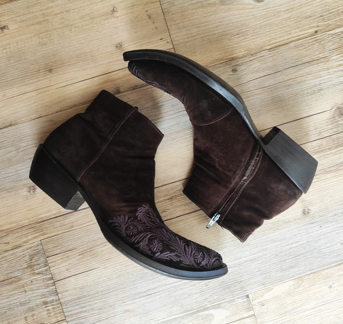 Gianni Barbato - GRAIL! Embroidered boots.Like Saint Laurent or Dioir boots - 10