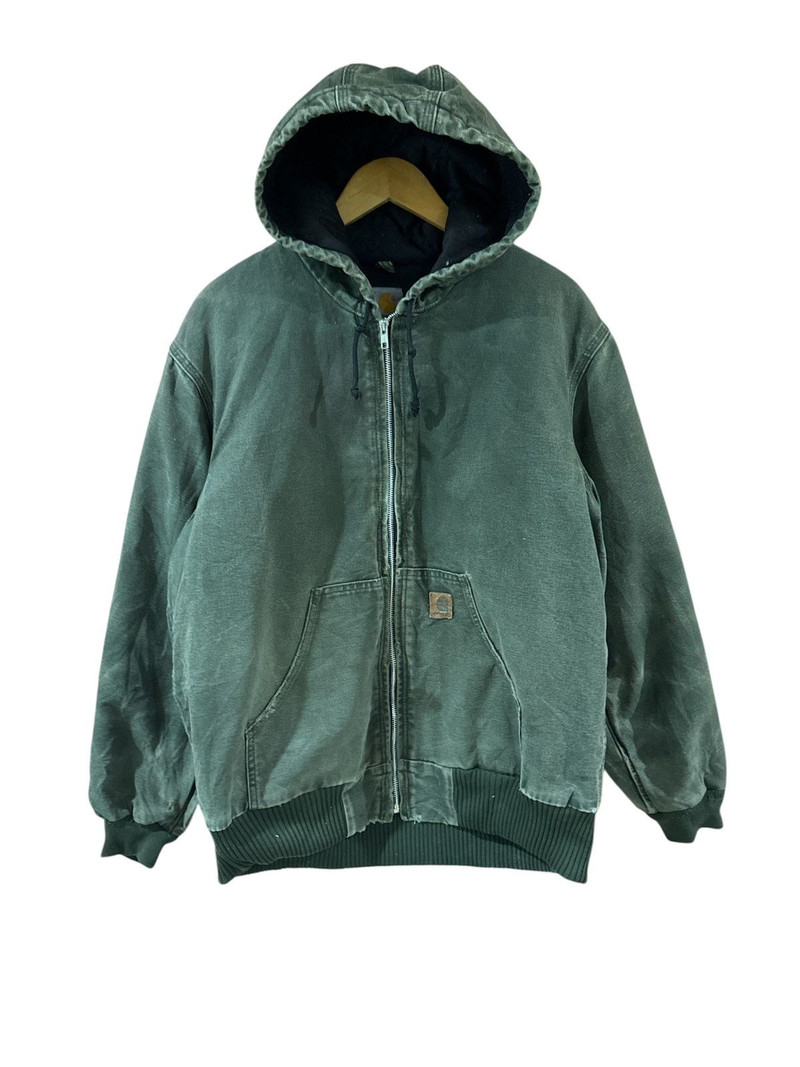 Vintage Carhatt Green Active Jacket Hoodie - 1