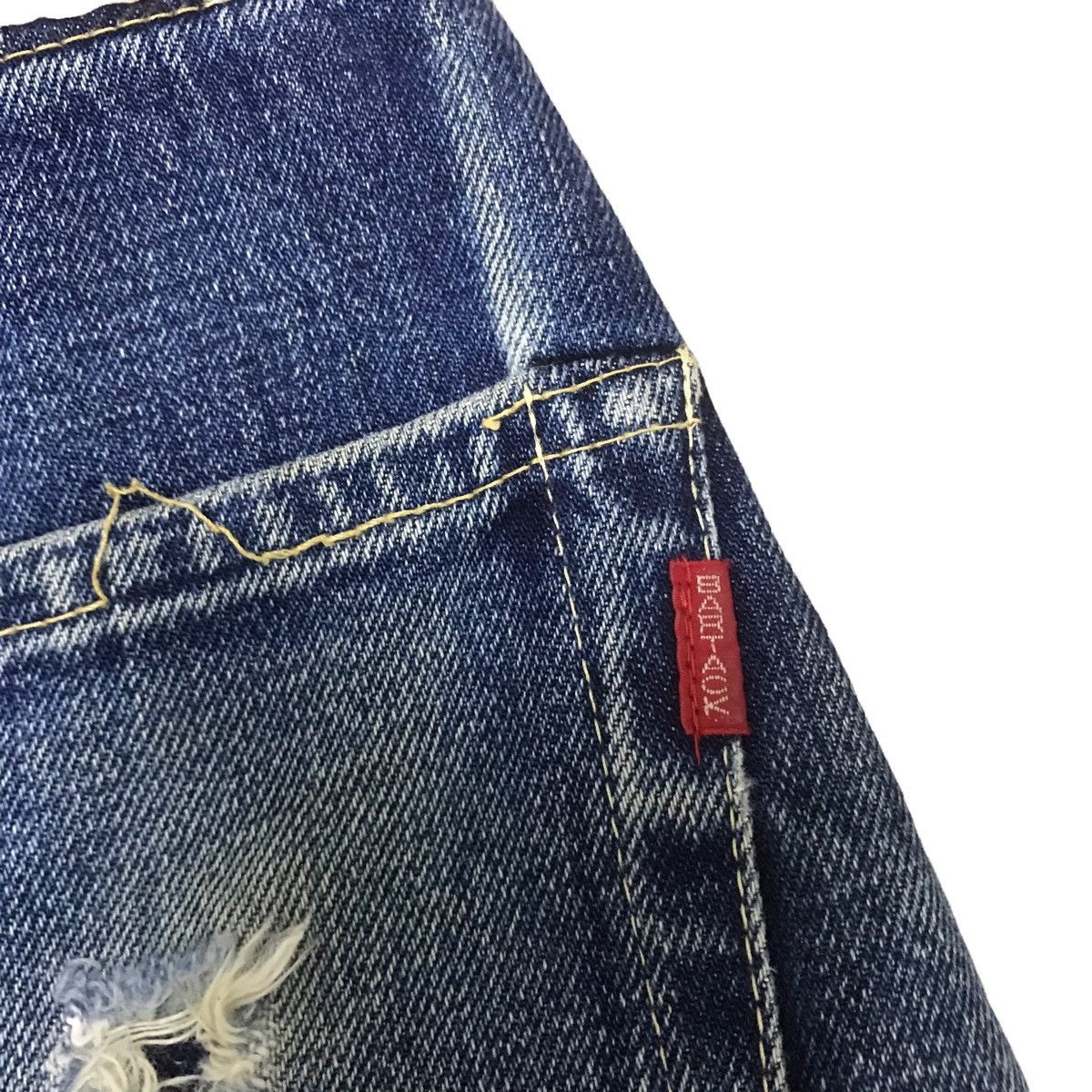 Vintage - Bartack distressed selvedge denim - 8