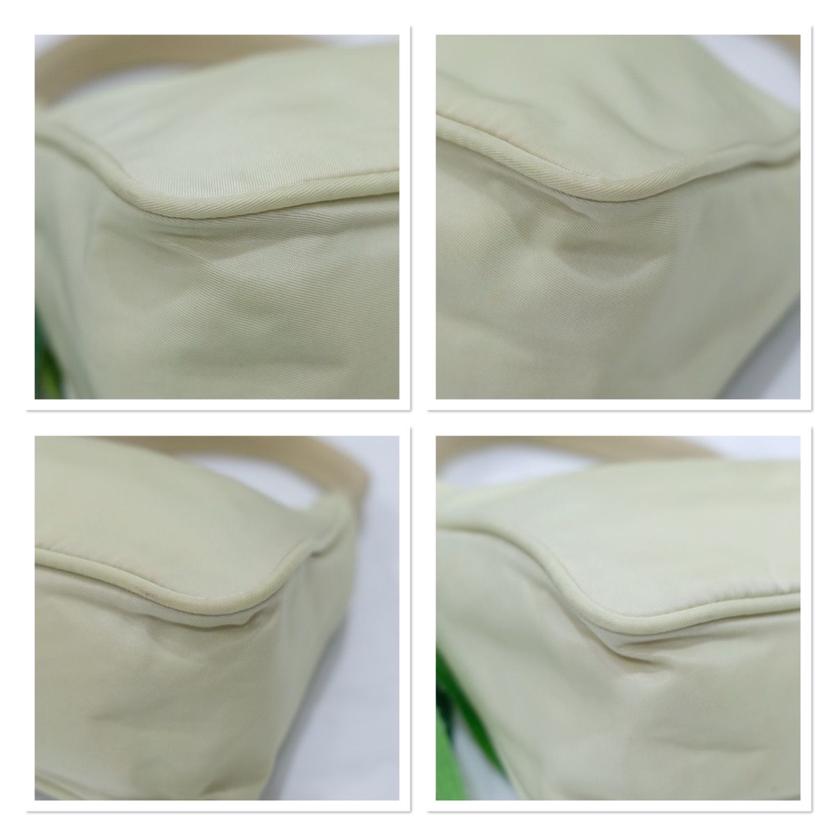 Authentic vintage prada hobo cream nylone bag - 8
