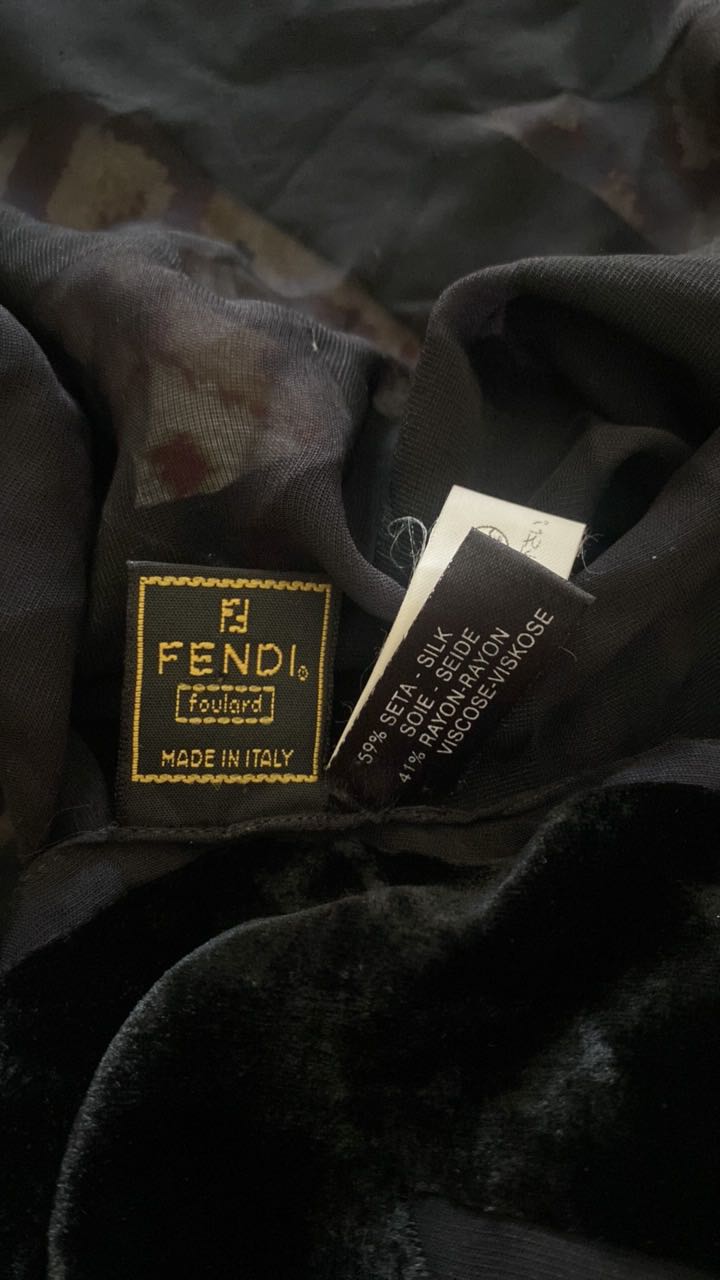 Fendi Foulard Silk Rayon Velvet Scarf - 5
