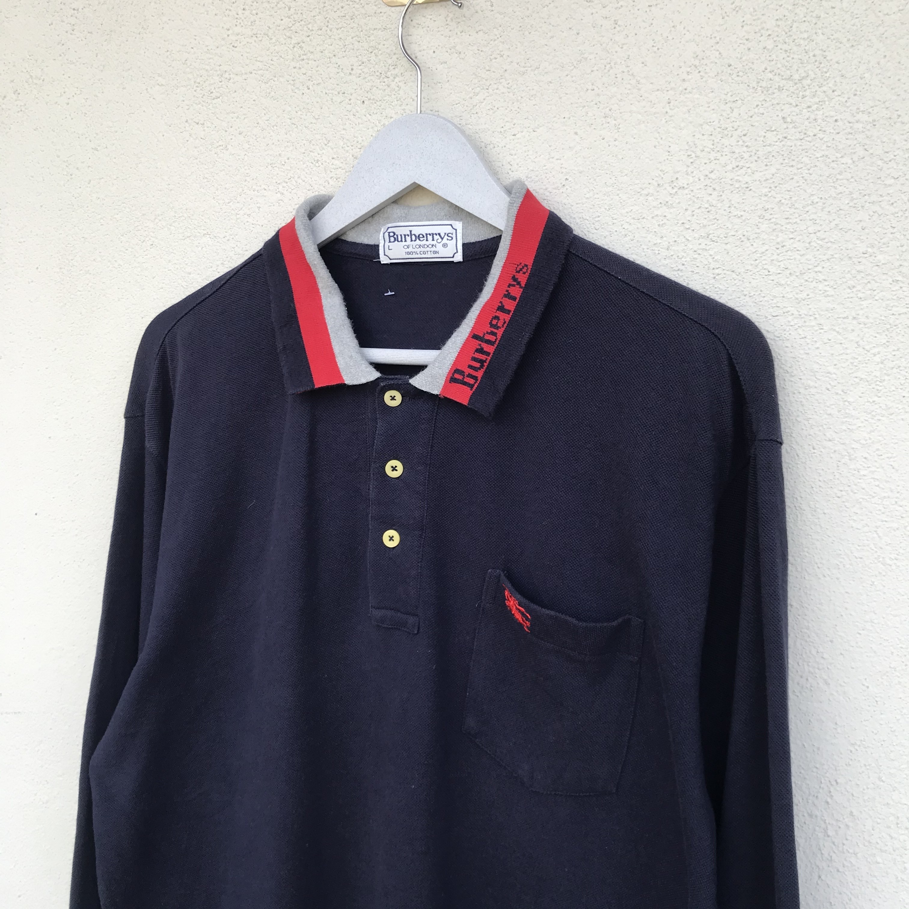 Vintage burberrys spell out logo polo - 1