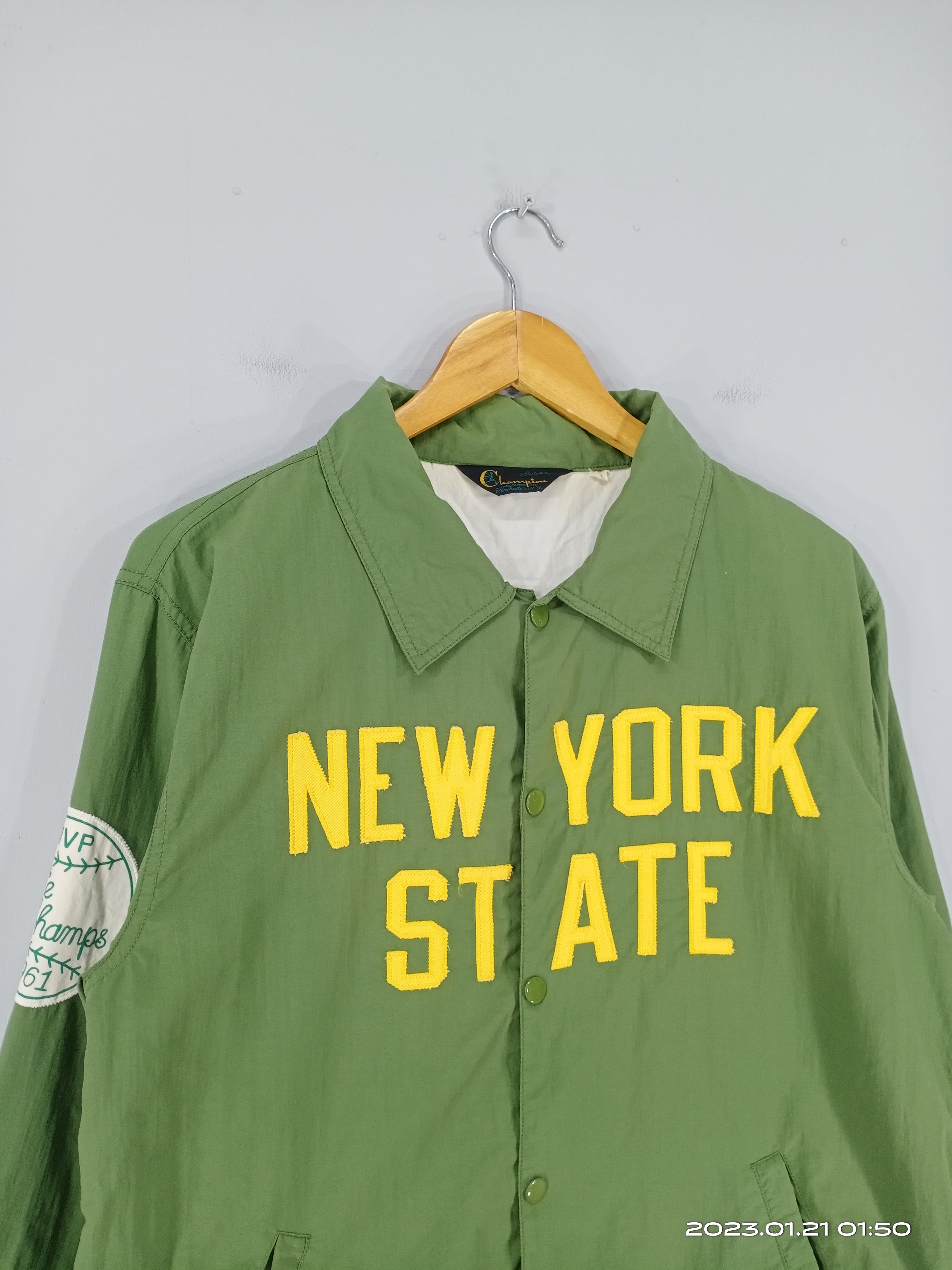 💥Vintage 70s-80s Champion New York State Snap Button Jacket - 4