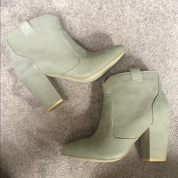 French Connection - Livvy Suede Booties in Olive Branch - 6