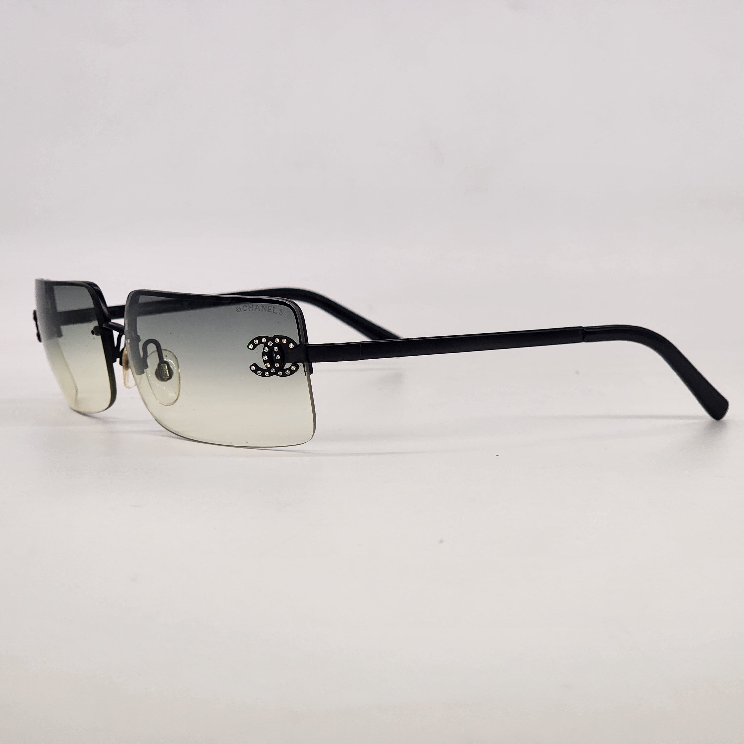 Chanel - Ombre Gray CC Rhinestone Sunglasses - 4