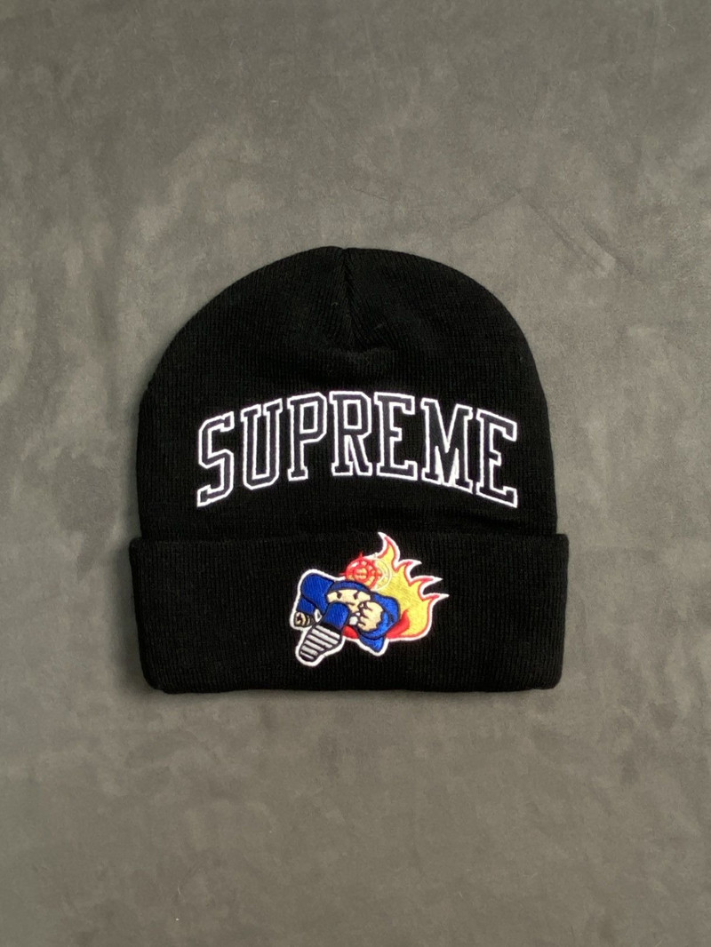 Rare 22FW Supreme Duck Down Records Black Beanie OS - 1