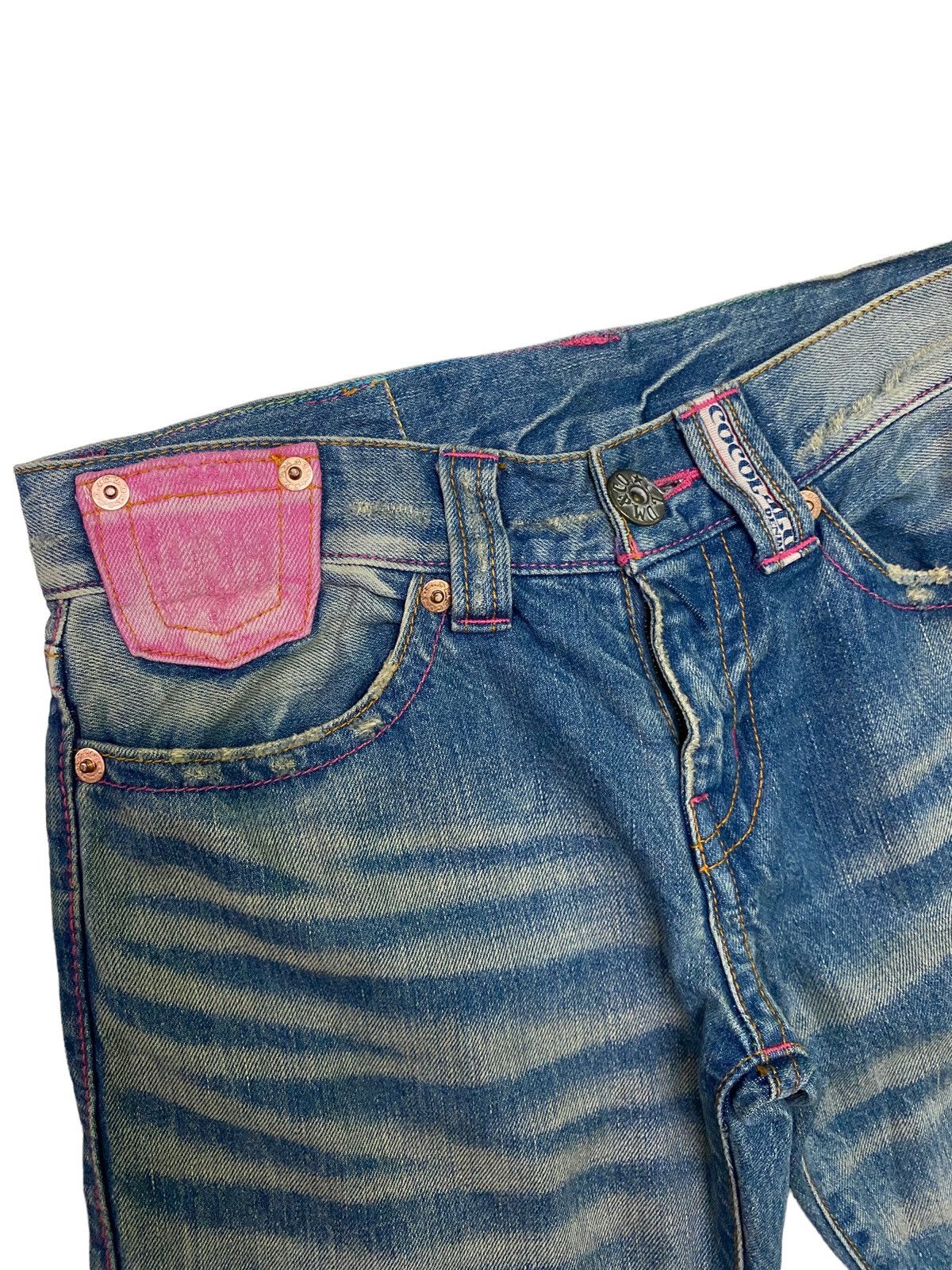 Vintage Distressed COCOLULU Pink Pocket Low Rise Denim S46k - 8