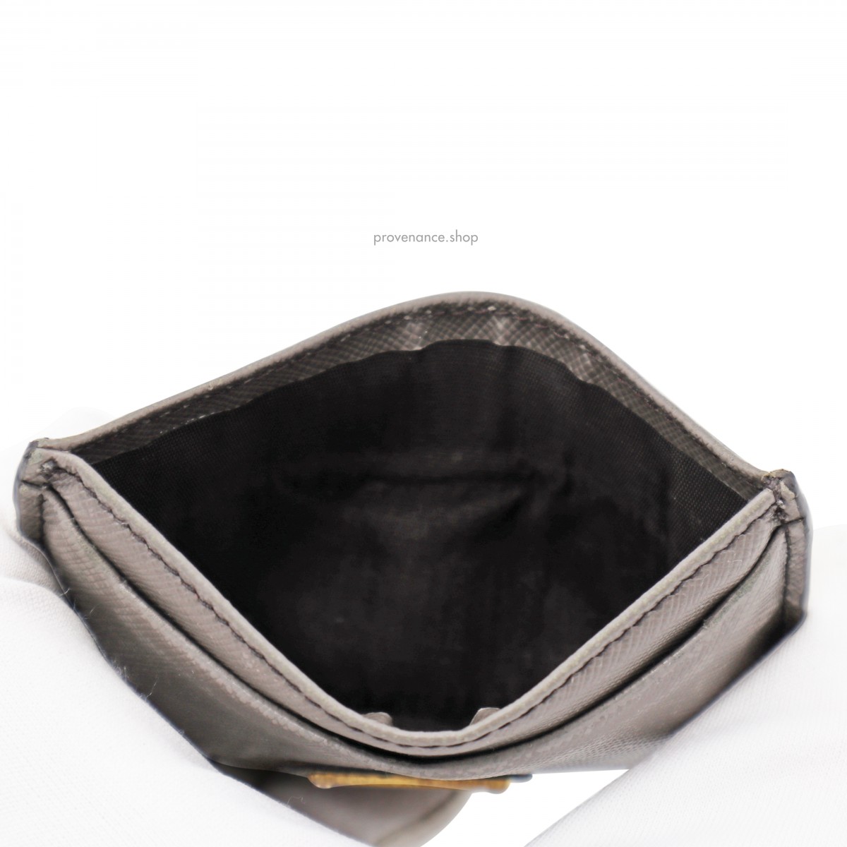 Prada Cardholder Wallet - Grey Saffiano Leather - 5