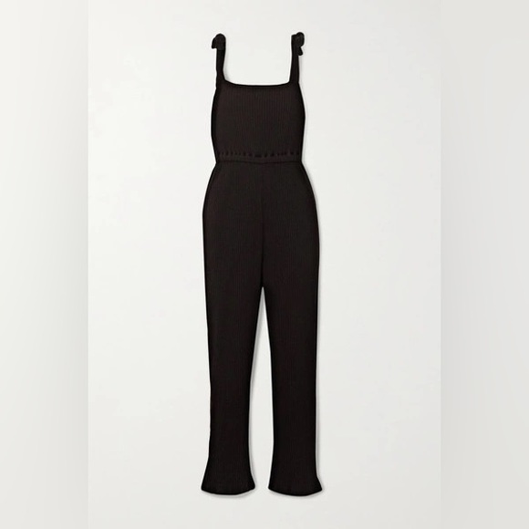 Baserange cepha jumpsuit black cotton rib - 1