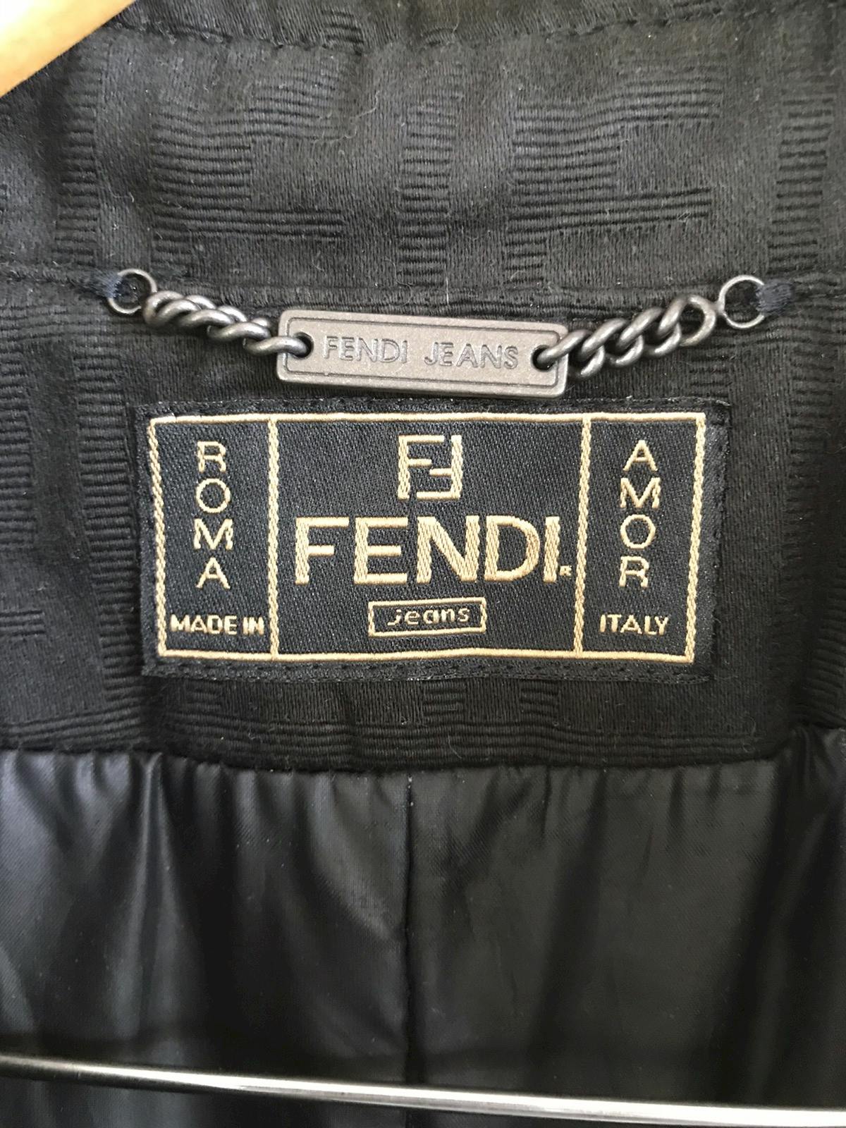 FENDI Monogram Zucca Black Trench Coat Long Jacket - 5