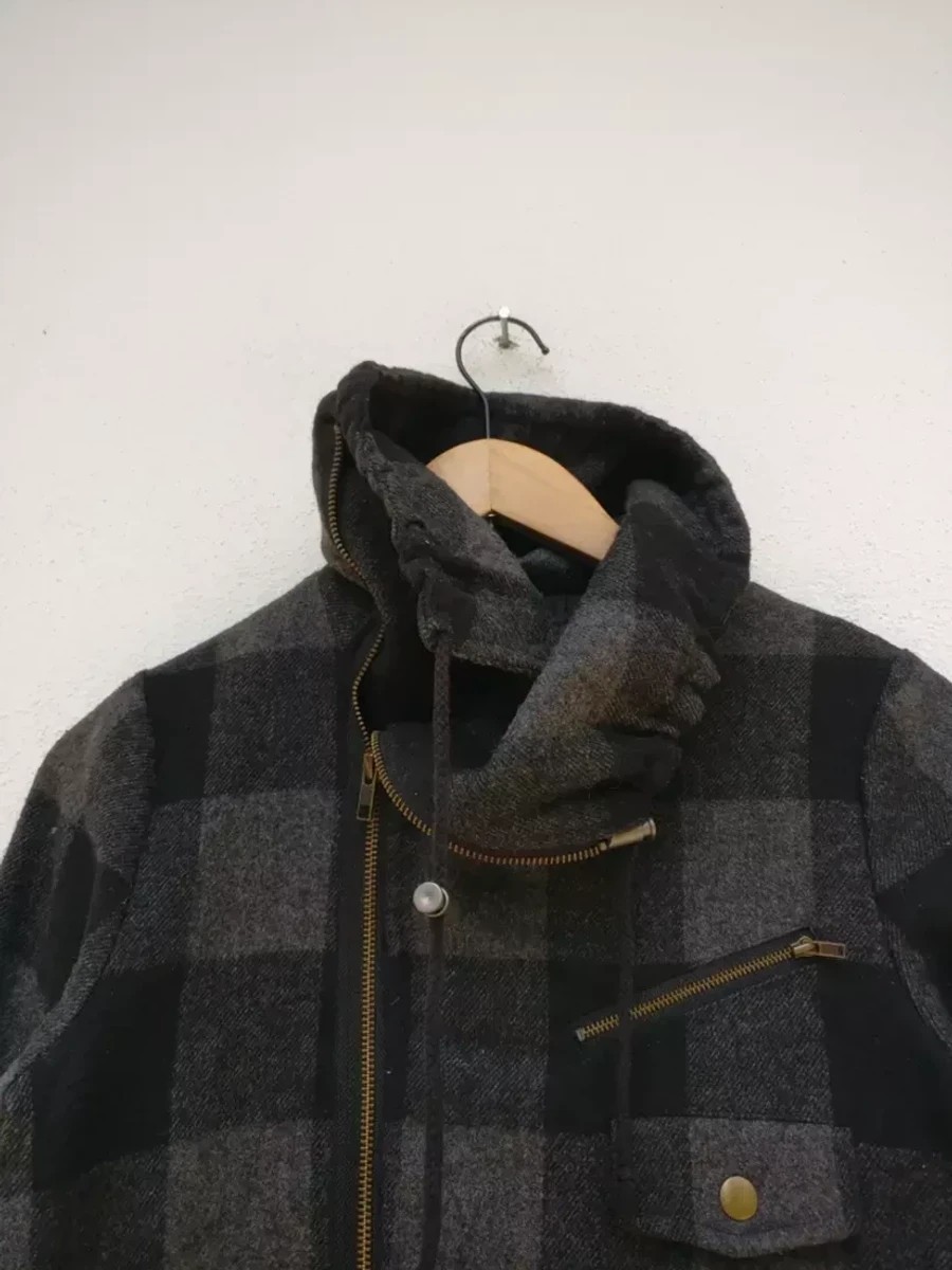 Japanese Brand - Final Drop! Asymmetrical Ehypenworld Japan Checked Jacket - 2