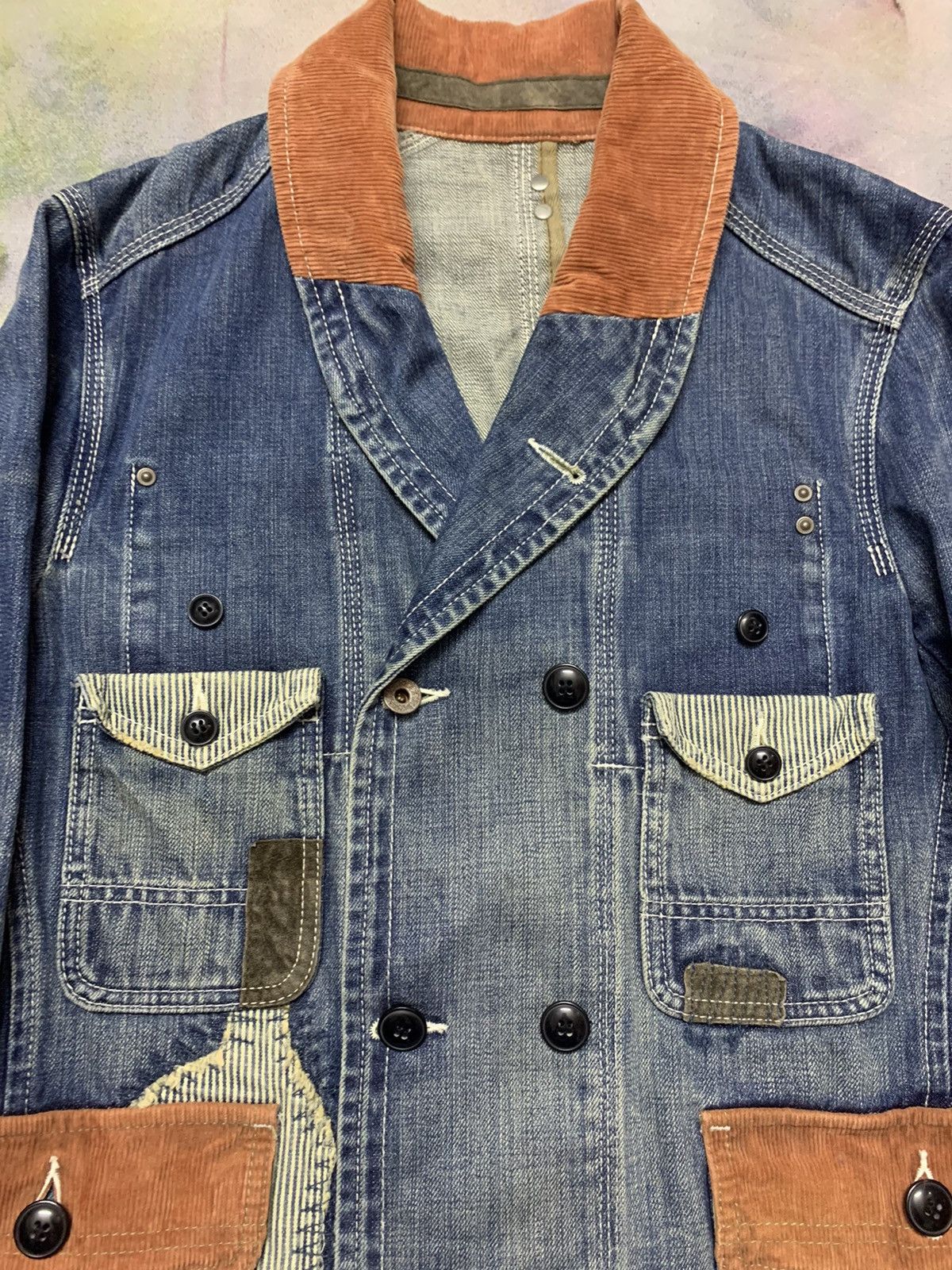 Japanese Brand TAKEO KIKUCI Patchwork Denim Workwear - 4