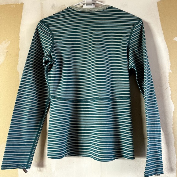Patagonia Capilene 3 Long Sleeve Top Striped Thermal Midweight Outdoor Green S - 6
