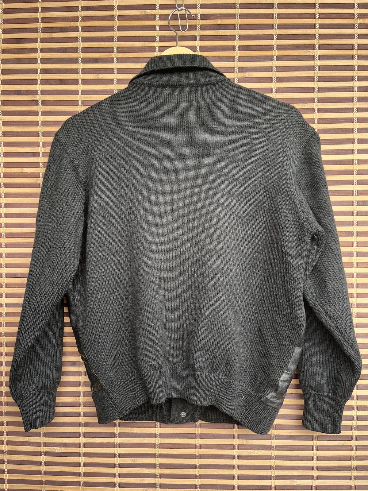 Vintage - Knitwear Leather Sweater Jacket Japan - 2