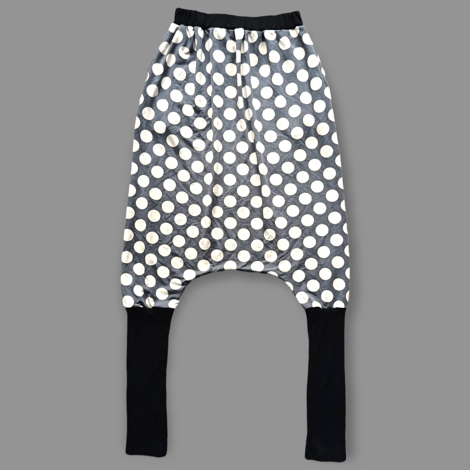 Archival Clothing - Japanese Brand White Black Polka Dot Baggy Harem Pants - 3