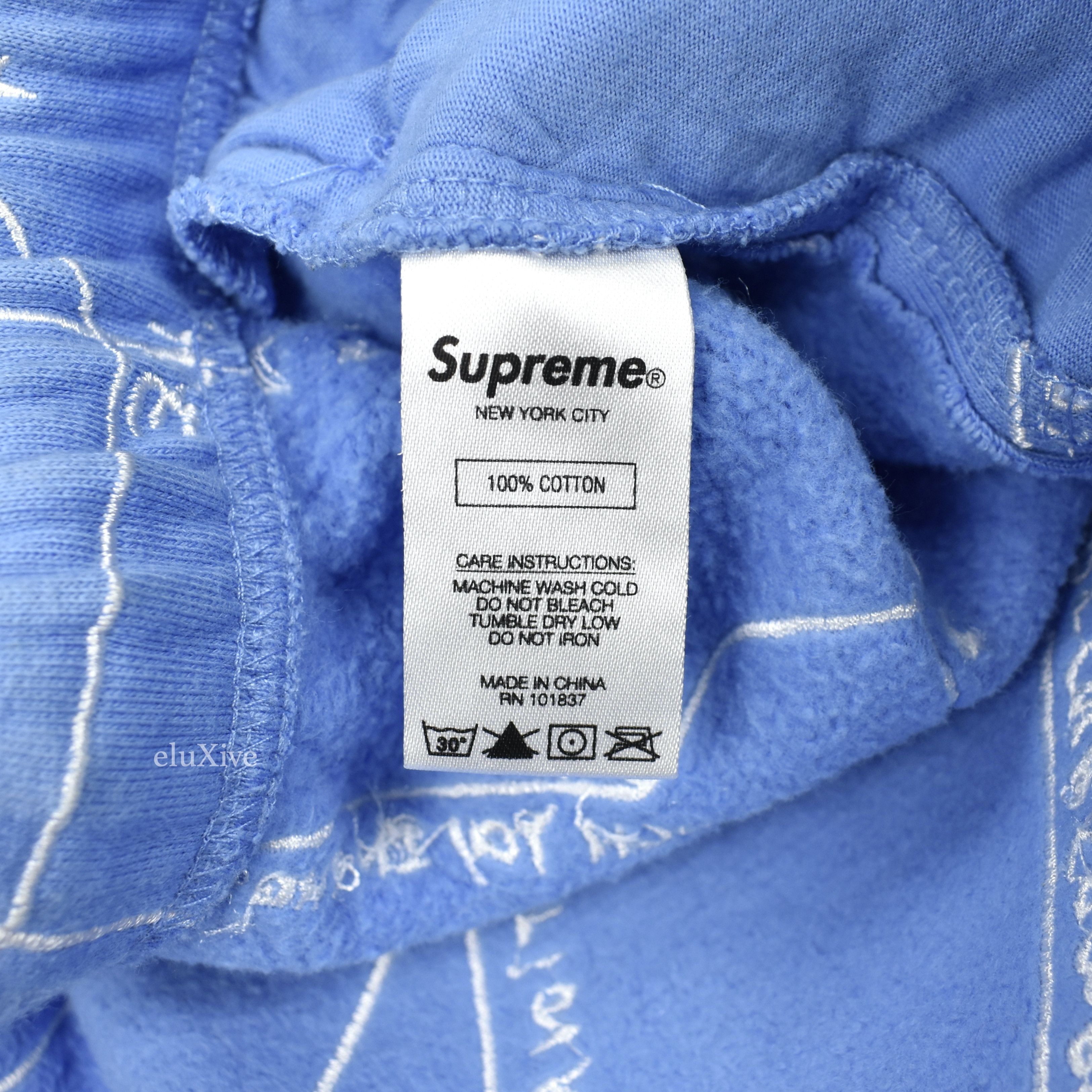 Supreme Gonz Embroidered Map Sweatshorts Light Blue SS19 - 8