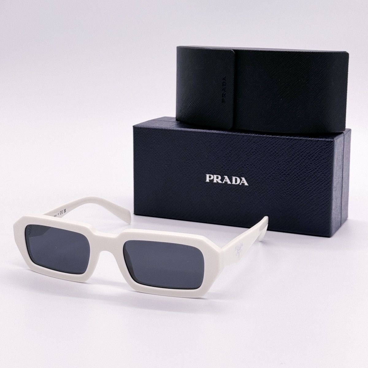 NEW PRADA PRA12S 17K08Z SUNGLASSES PRA 12S WHITE SPR A12 - 2